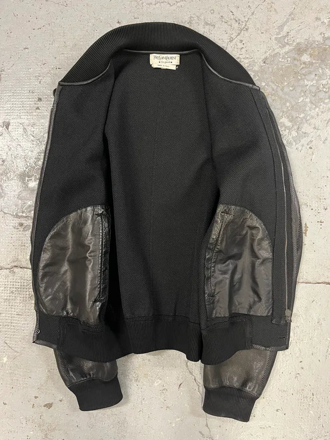SS2002 Saint Laurent Tom Ford Black Leather Bomber Jacket OLNJUbY 5