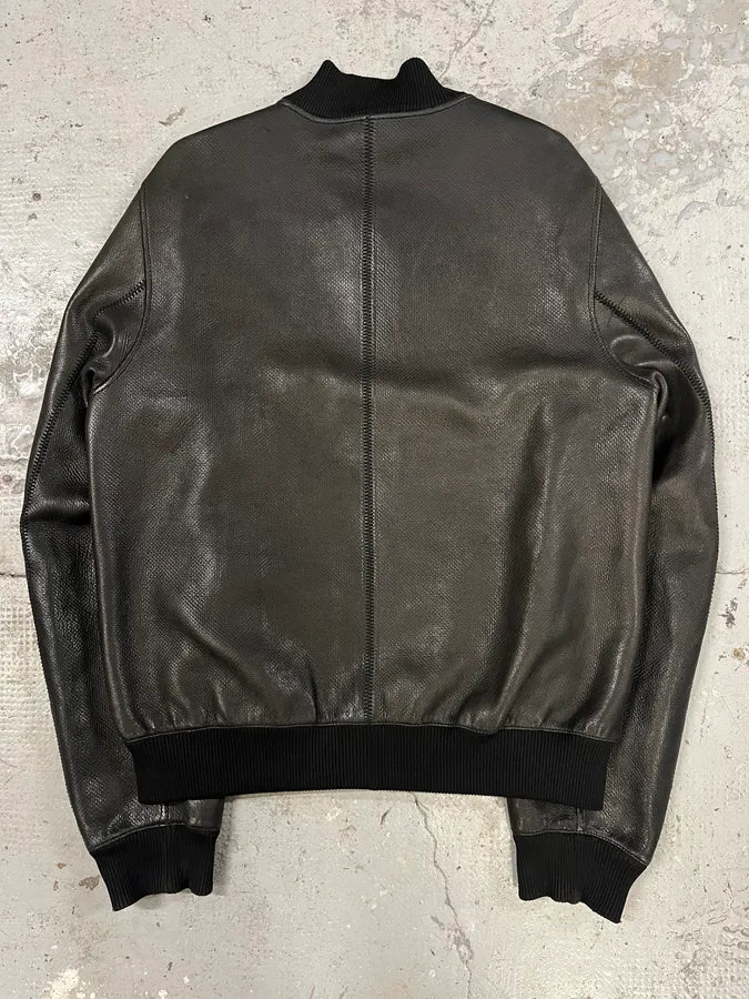 SS2002 Saint Laurent Tom Ford Black Leather Bomber Jacket OLNJUbY 6