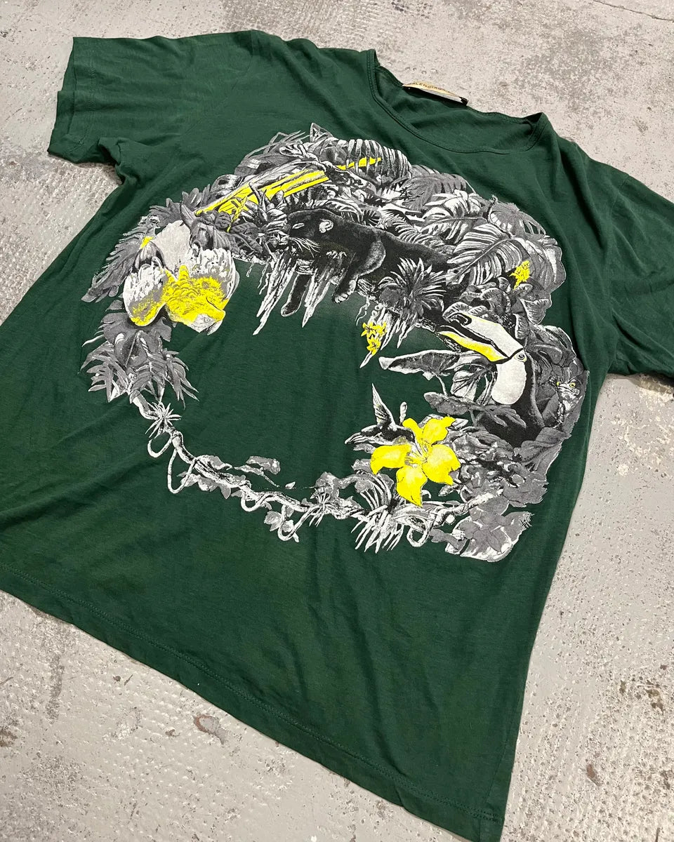 SS2003 Balenciaga Deep Green Toucan Jungle T-Shirt LkNExcm 3