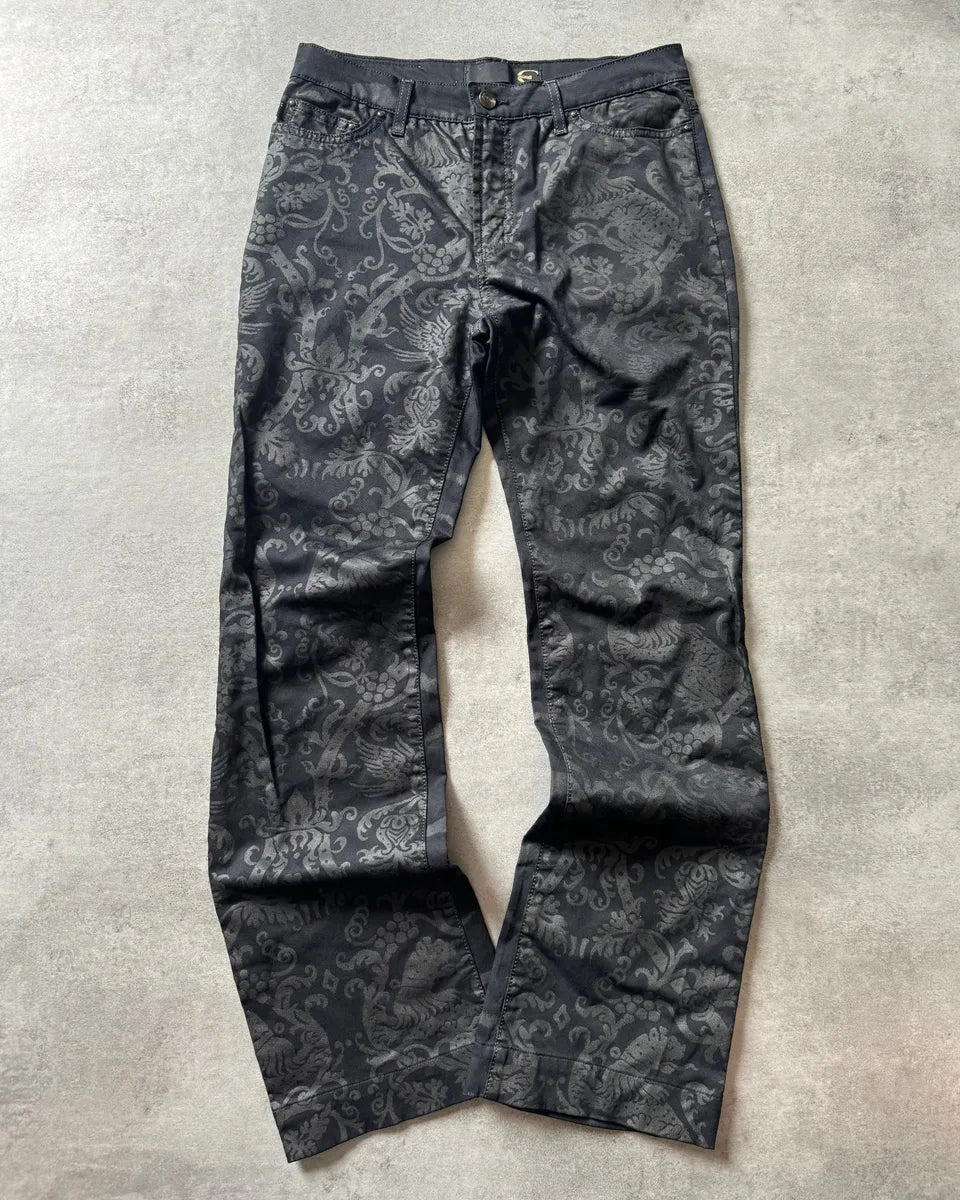 SS2003 Cavalli Flowers Mirage Black Tattoos Pants sACjxCK 2
