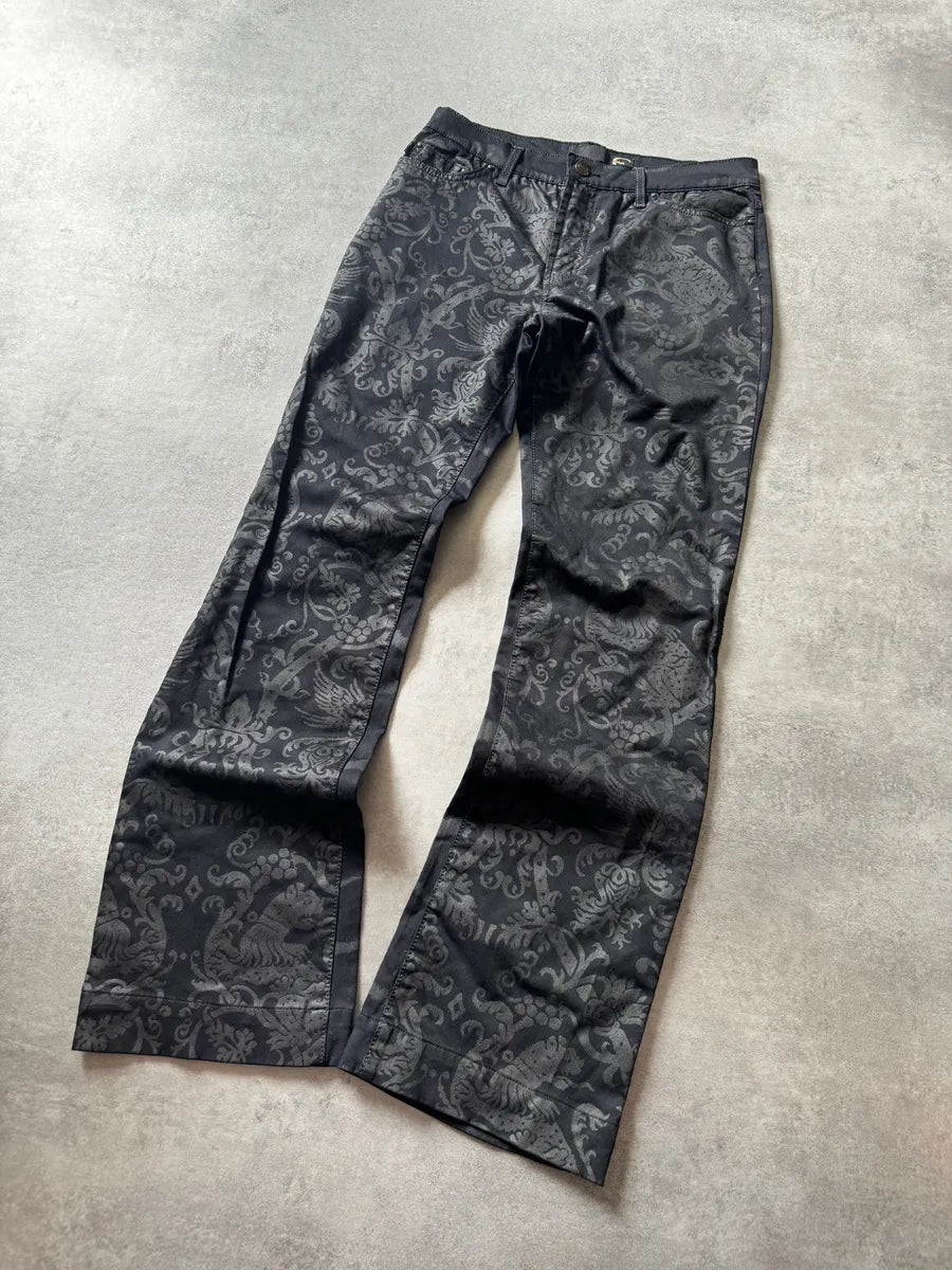SS2003 Cavalli Flowers Mirage Black Tattoos Pants sACjxCK 7
