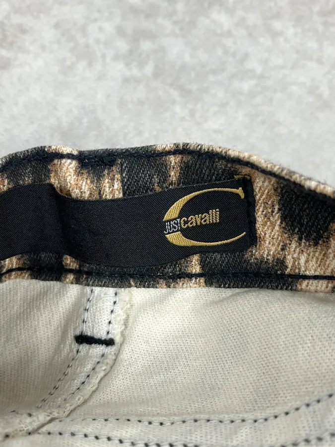 SS2003 Cavalli Leopard Beige & Black Skirt smQCiYt 9