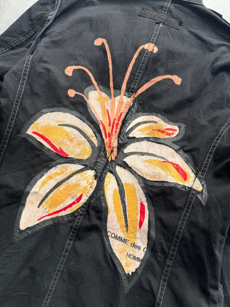 Comme des Garçons Flower Short Jacket Comme Des Garçons Floral Detail Puffer Jacket | Black | FARFETCH