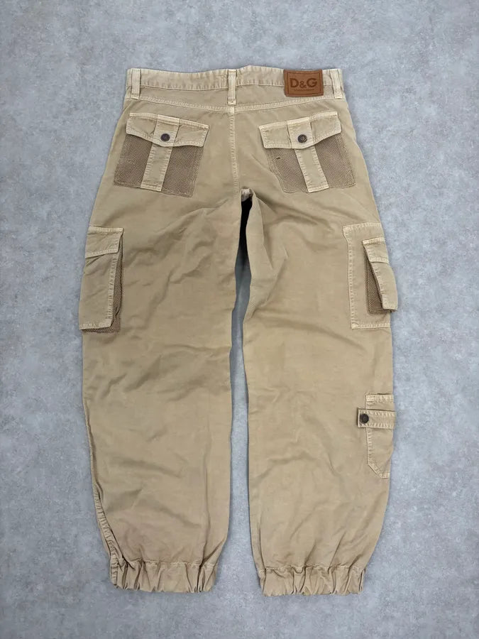 SS2003 Dolce & Gabbana Beige Cargo Utility Pants dtlCkBa 6