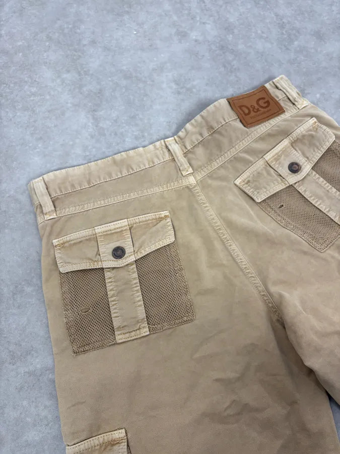 SS2003 Dolce & Gabbana Beige Cargo Utility Pants dtlCkBa 7
