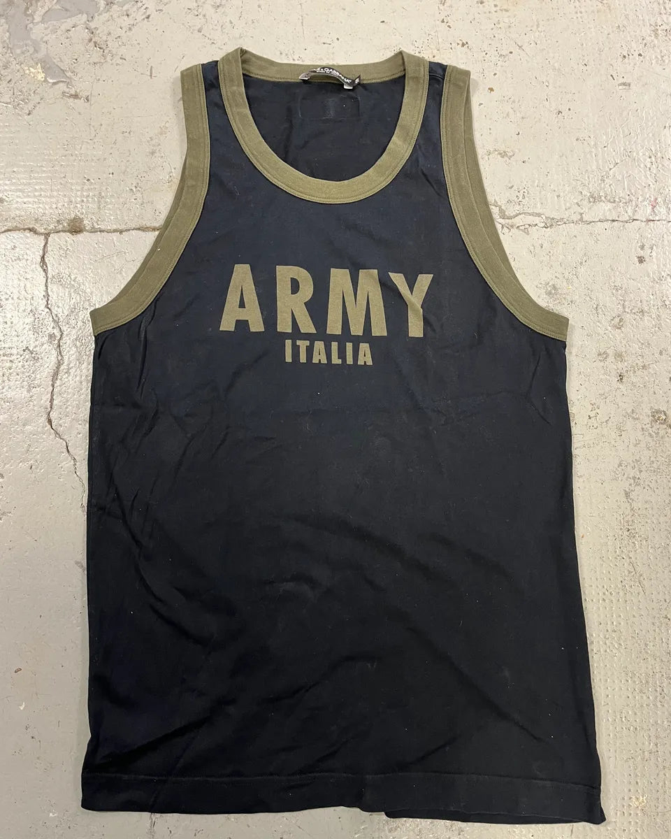 SS2003 Dolce & Gabbana Black Army Tank Top  fRzqNYa 0