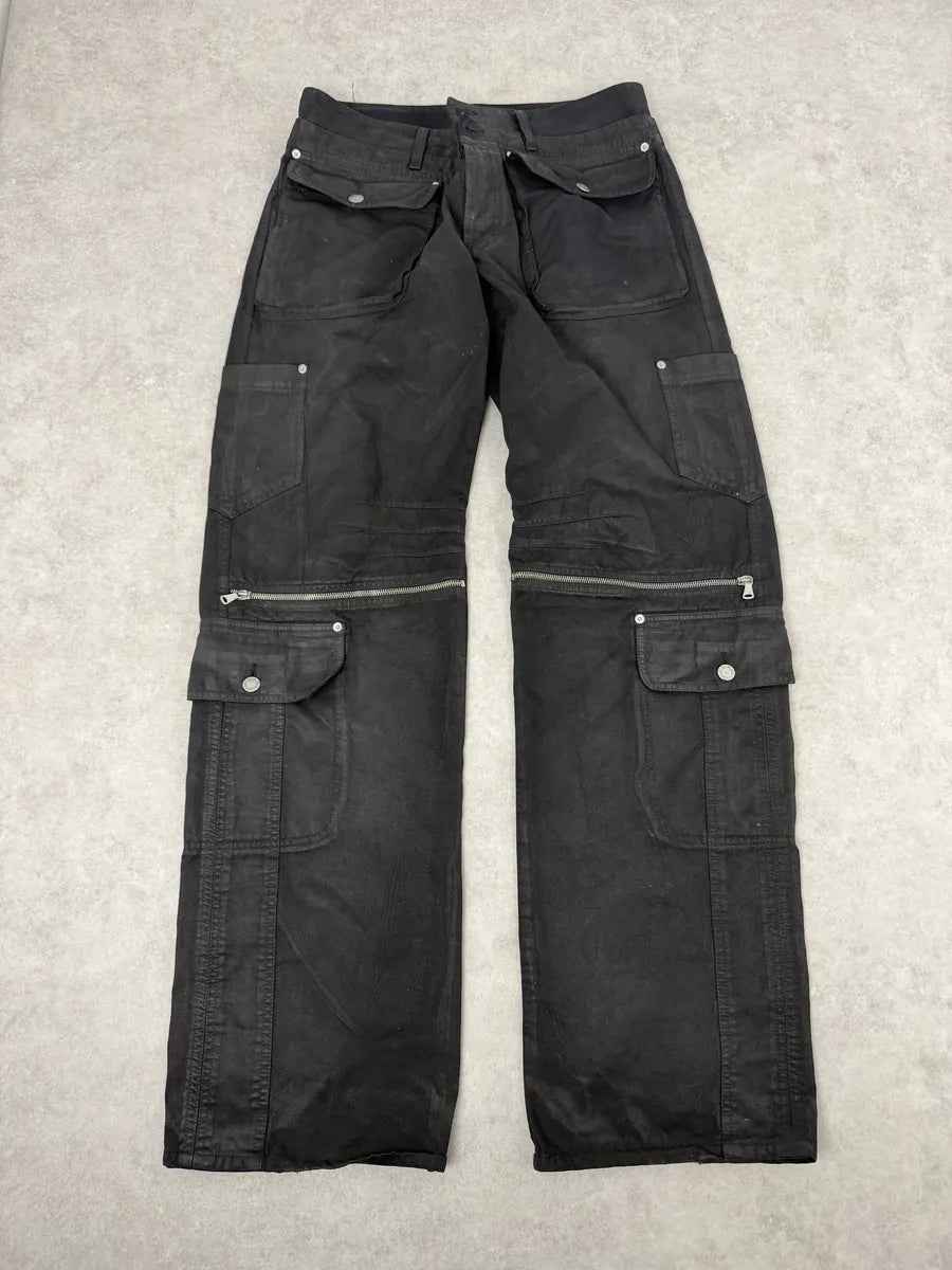 SS2003 Dolce & Gabbana Black Aviator Cargo Obscure Pants knPBbHU 0