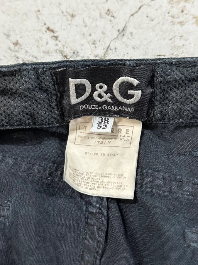 SS2003 Dolce & Gabbana Black Aviator Military Cargo Pants IopHOzl 9