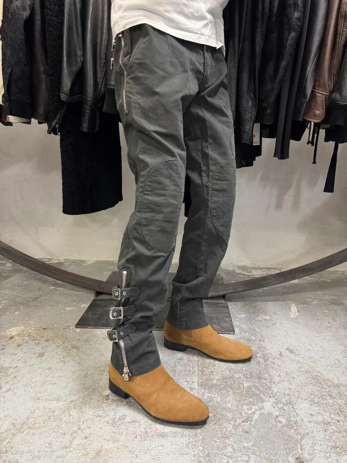 SS2002 Dolce & Gabbana Black Multi Zips Strapped Pants IJFasrj 1