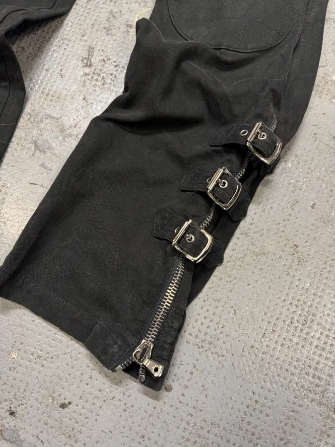 SS2002 Dolce & Gabbana Black Multi Zips Strapped Pants IJFasrj 3