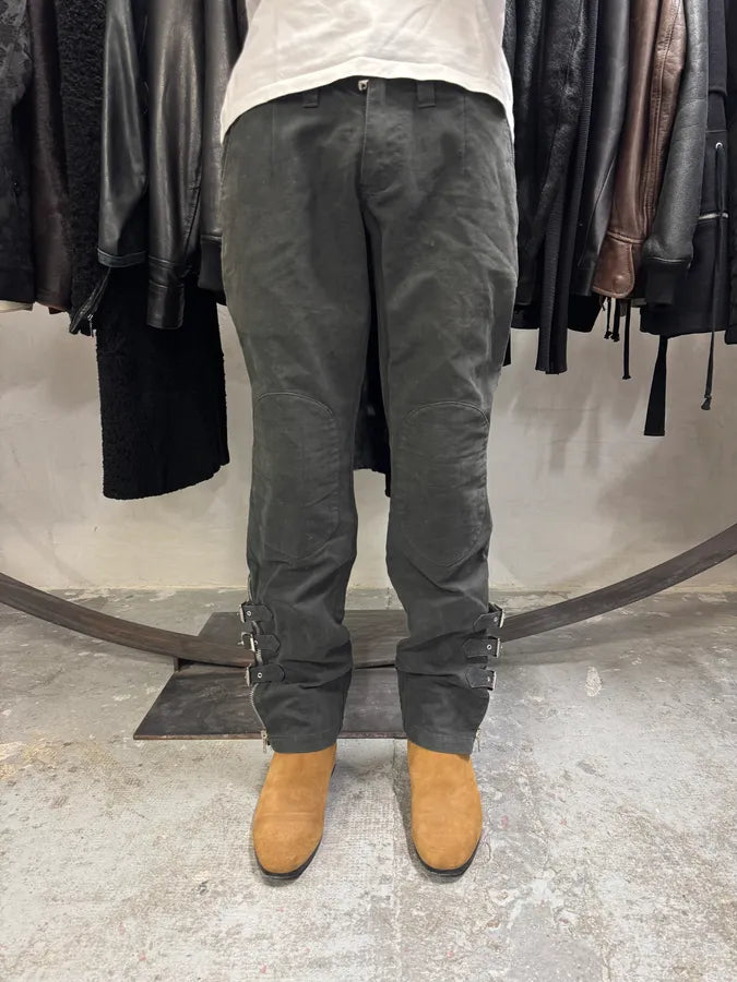 SS2002 Dolce & Gabbana Black Multi Zips Strapped Pants IJFasrj 7