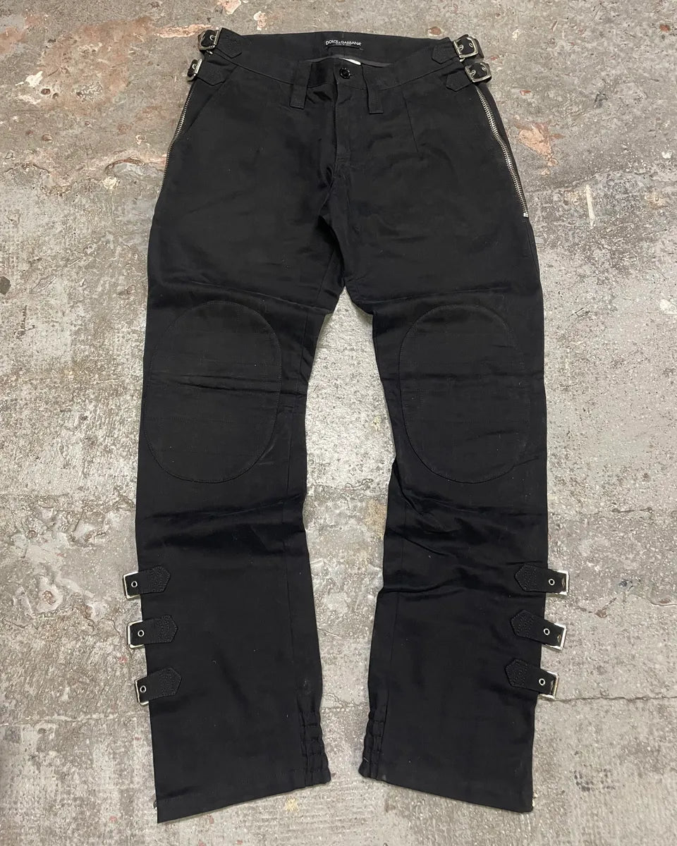 SS2003 Dolce & Gabbana Black Sex Zip Bondage Pants (S) eGbskdP 0