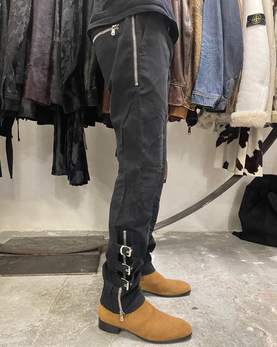 SS2003 Dolce & Gabbana Black Sex Zip Bondage Pants (S) eGbskdP 2