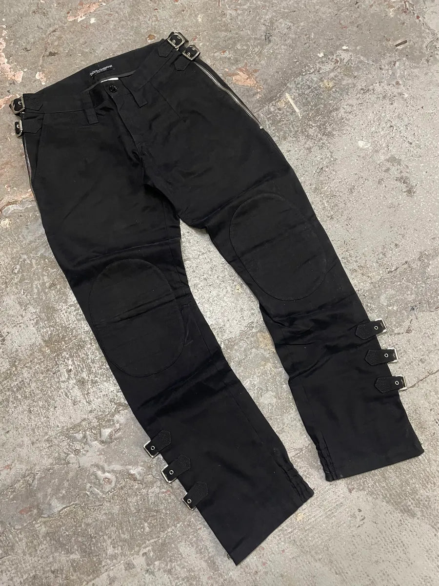 SS2003 Dolce & Gabbana Black Sex Zip Bondage Pants (S) eGbskdP 4
