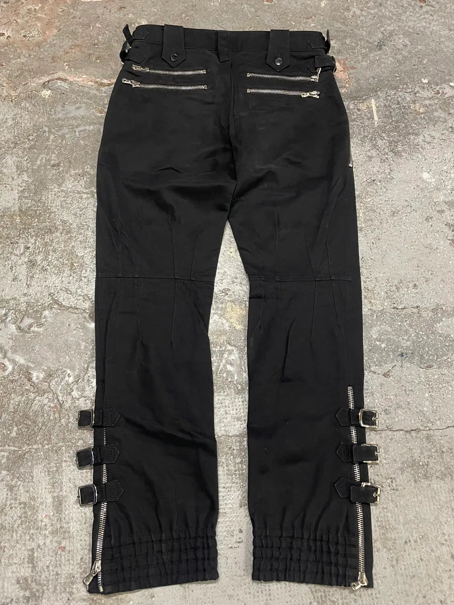SS2003 Dolce & Gabbana Black Sex Zip Bondage Pants (S) eGbskdP 6