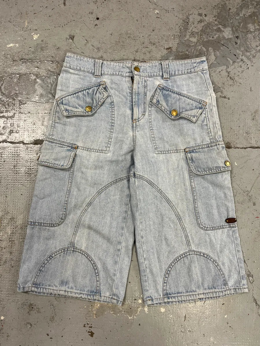 SS2003 Dolce & Gabbana Blue Cargo Denim Shorts DHStBhJ 0