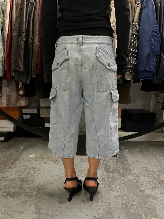 SS2003 Dolce & Gabbana Blue Cargo Denim Shorts DHStBhJ 3