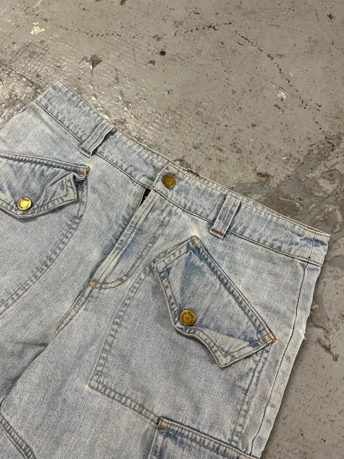 SS2003 Dolce & Gabbana Blue Cargo Denim Shorts DHStBhJ 4