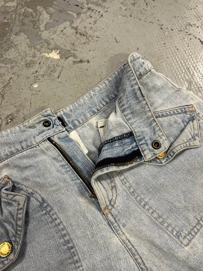 SS2003 Dolce & Gabbana Blue Cargo Denim Shorts DHStBhJ 8