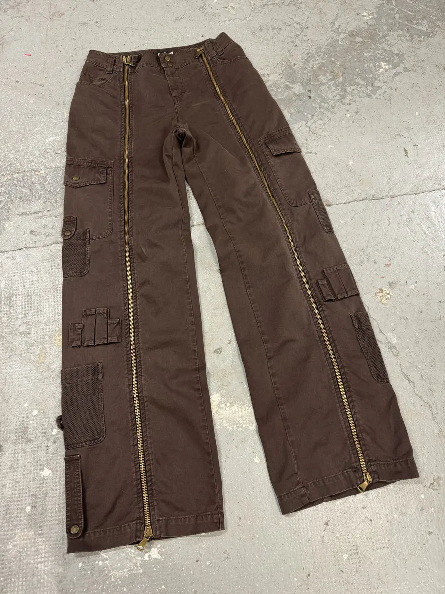 SS2003 Dolce & Gabbana Brown Aviator Full Zips Cargo Pant (S) 3