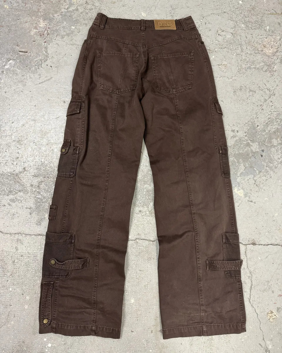 SS2003 Dolce & Gabbana Brown Aviator Full Zips Cargo Pant (S) 4