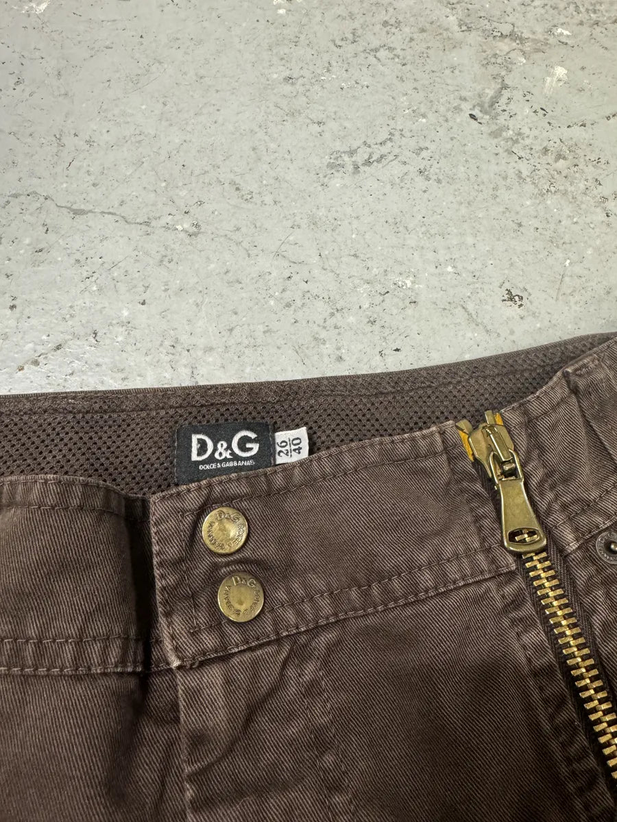 SS2003 Dolce & Gabbana Brown Aviator Full Zips Cargo Pant (S) 5