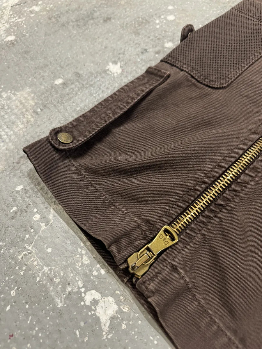 SS2003 Dolce & Gabbana Brown Aviator Full Zips Cargo Pant (S) 6