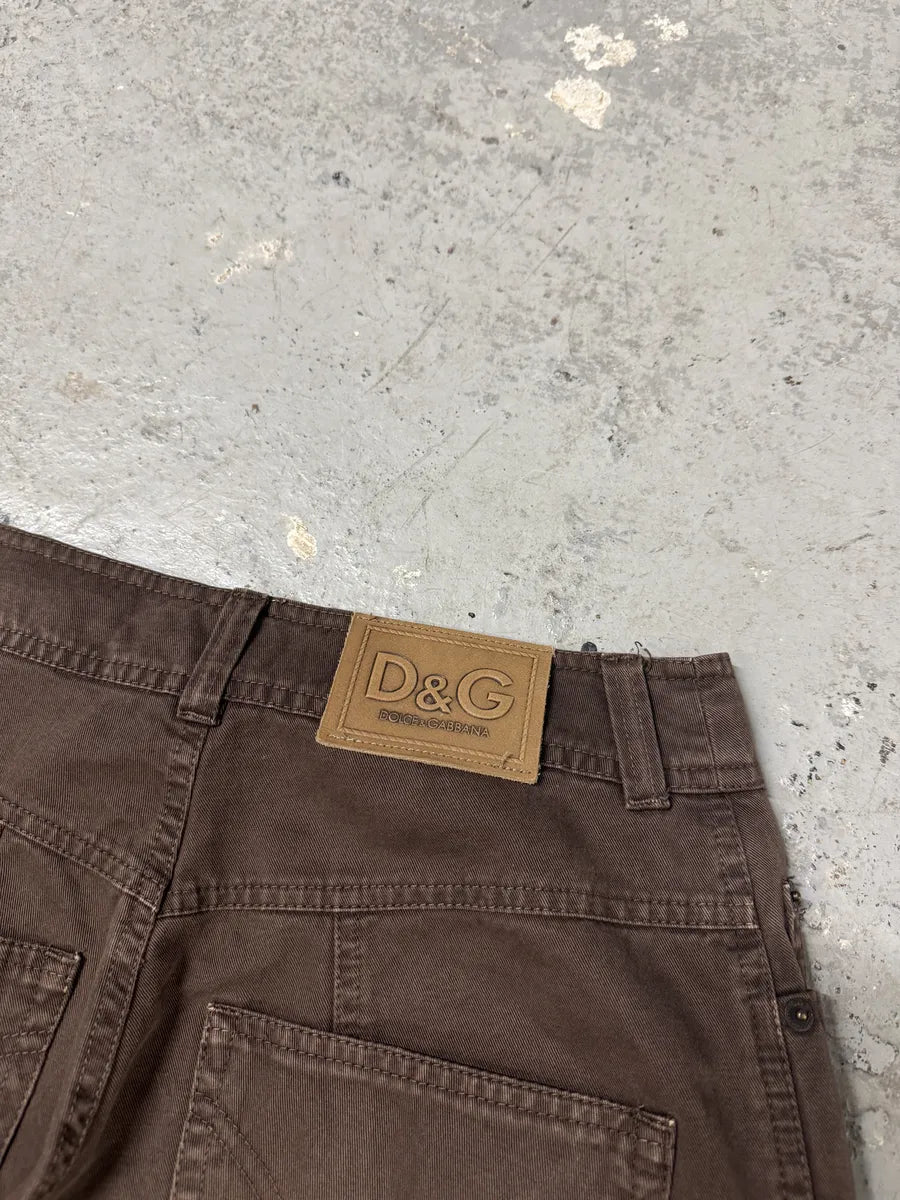 SS2003 Dolce & Gabbana Brown Aviator Full Zips Cargo Pant (S) 9