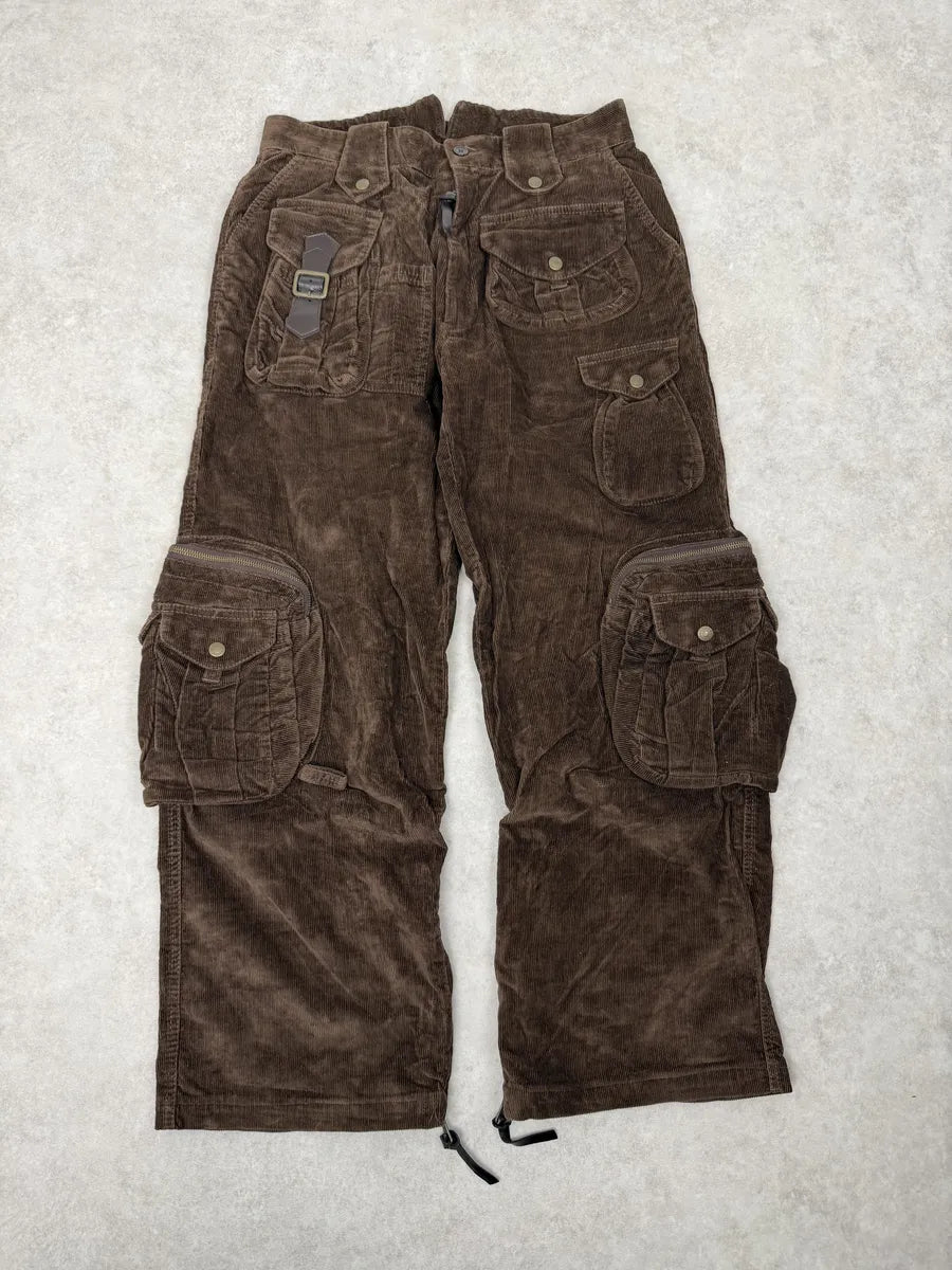 SS2003 Dolce & Gabbana Brown Corduroy Cargo Hunter Pants ipCAgpG 0