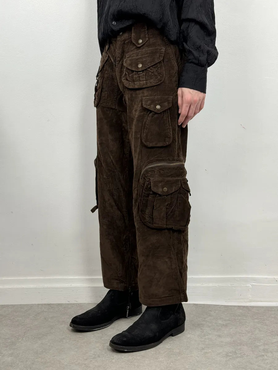SS2003 Dolce & Gabbana Brown Corduroy Cargo Hunter Pants ipCAgpG 1