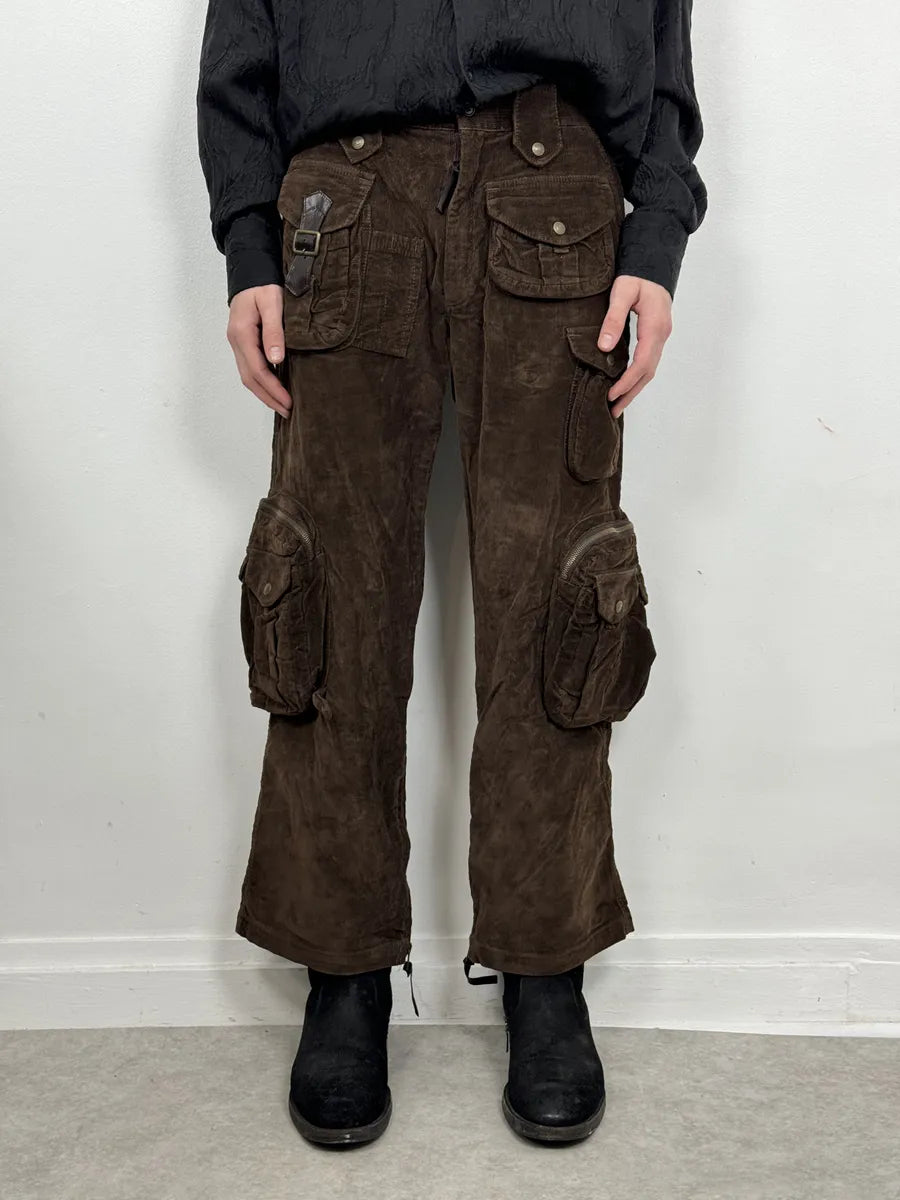 SS2003 Dolce & Gabbana Brown Corduroy Cargo Hunter Pants ipCAgpG 2