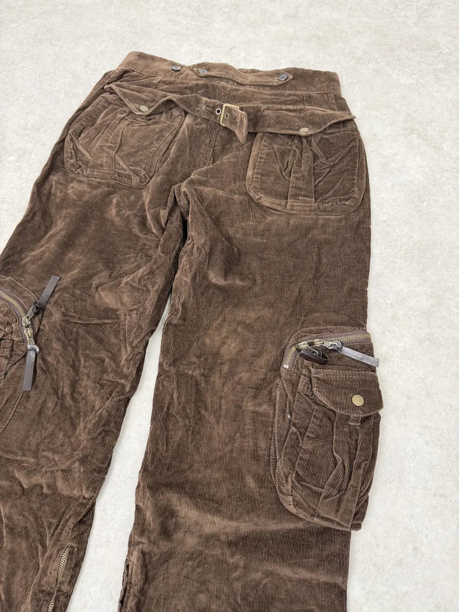 SS2003 Dolce & Gabbana Brown Corduroy Cargo Hunter Pants ipCAgpG 9