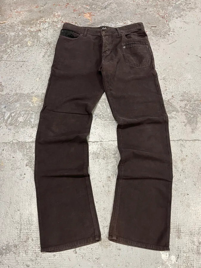 SS2003 Dolce & Gabbana Brown Soft Pants AcywDFP 2
