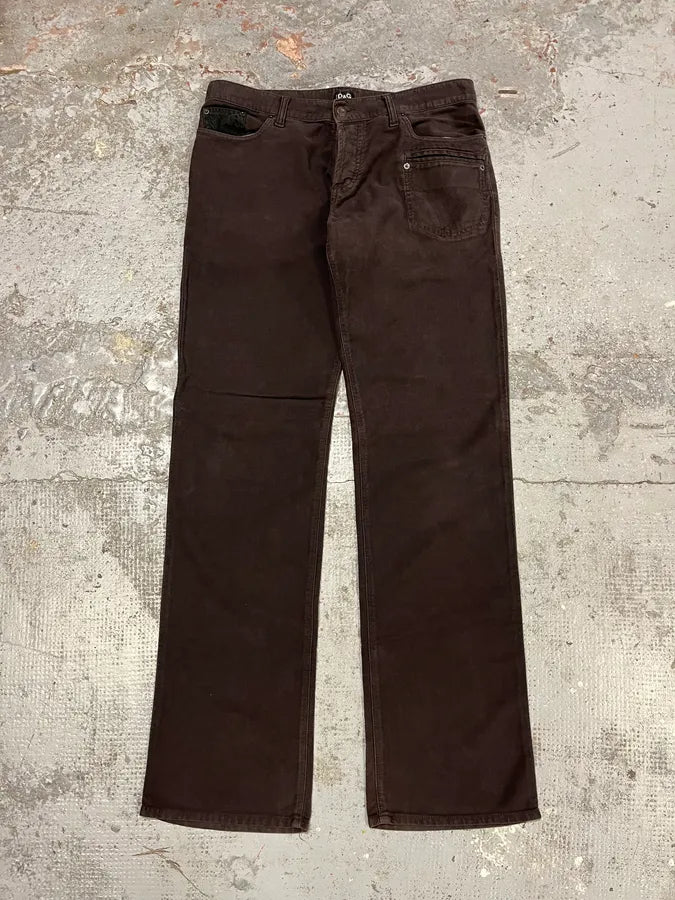 SS2003 Dolce & Gabbana Brown Soft Pants AcywDFP 3