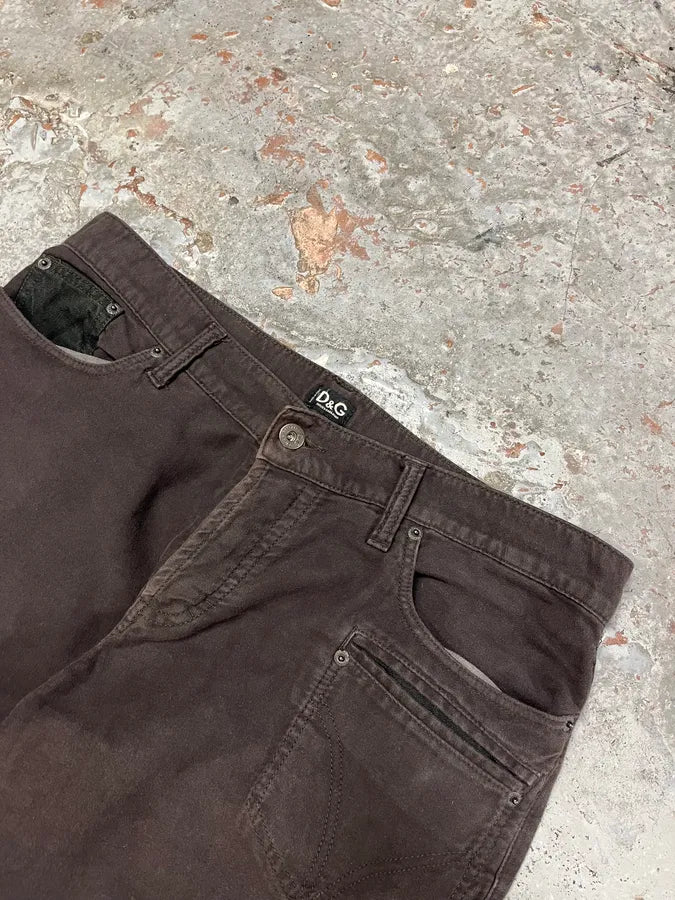 SS2003 Dolce & Gabbana Brown Soft Pants AcywDFP 4