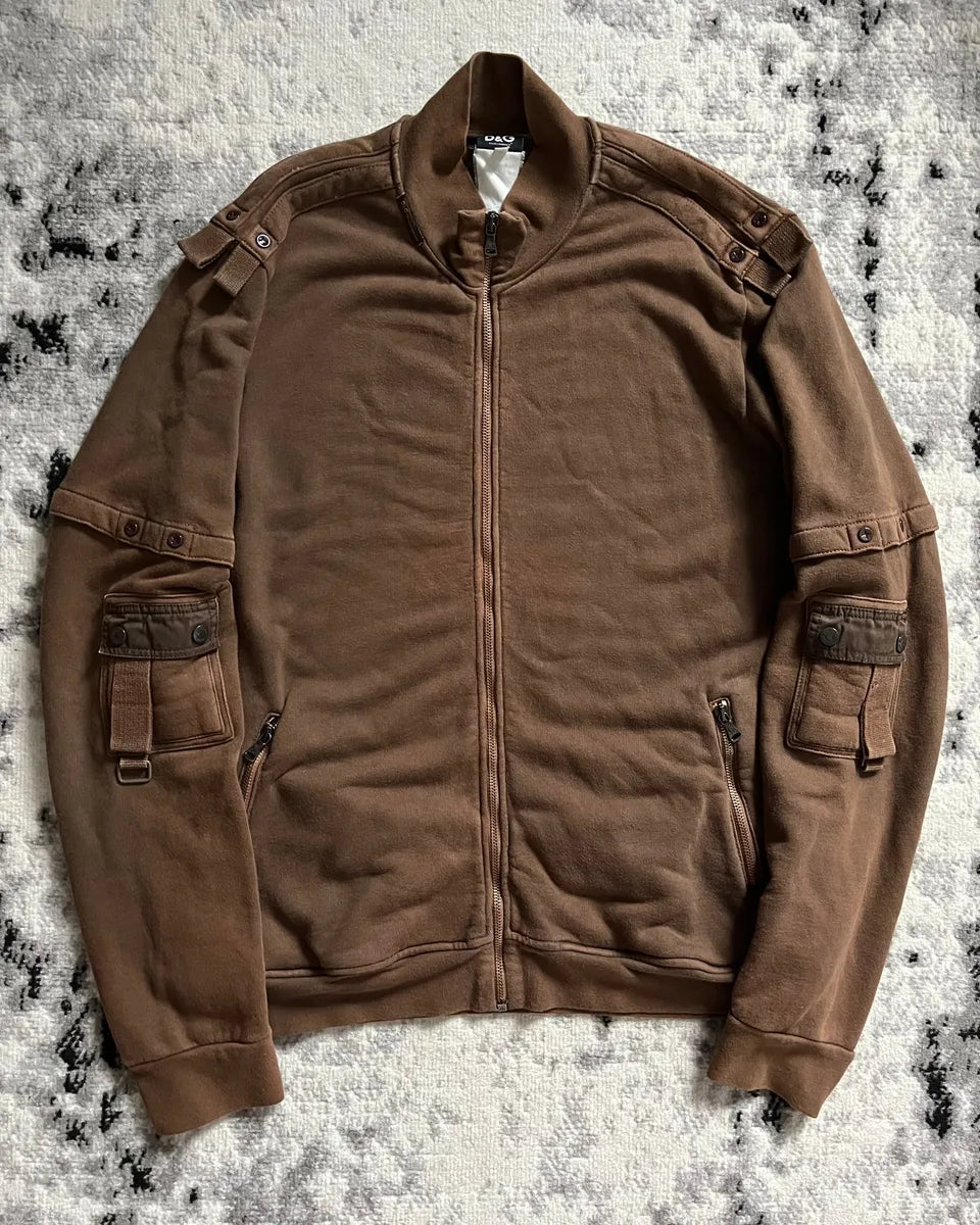 SS2003 Dolce & Gabbana Cargo Brown Zip-Up (XL) NscJdIr 2