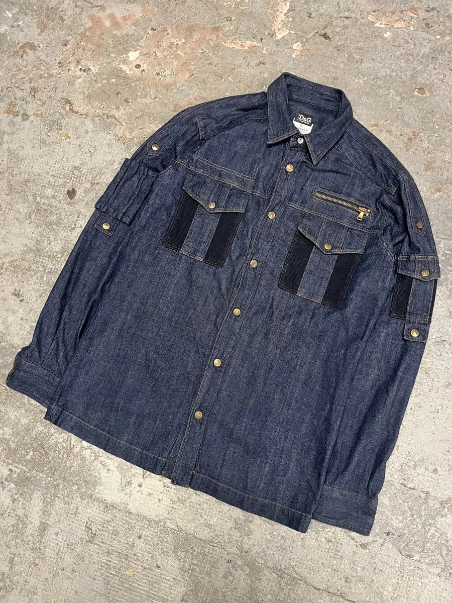 SS2003 Dolce & Gabbana Cargo Combat Denim Shirt qloAihv 4