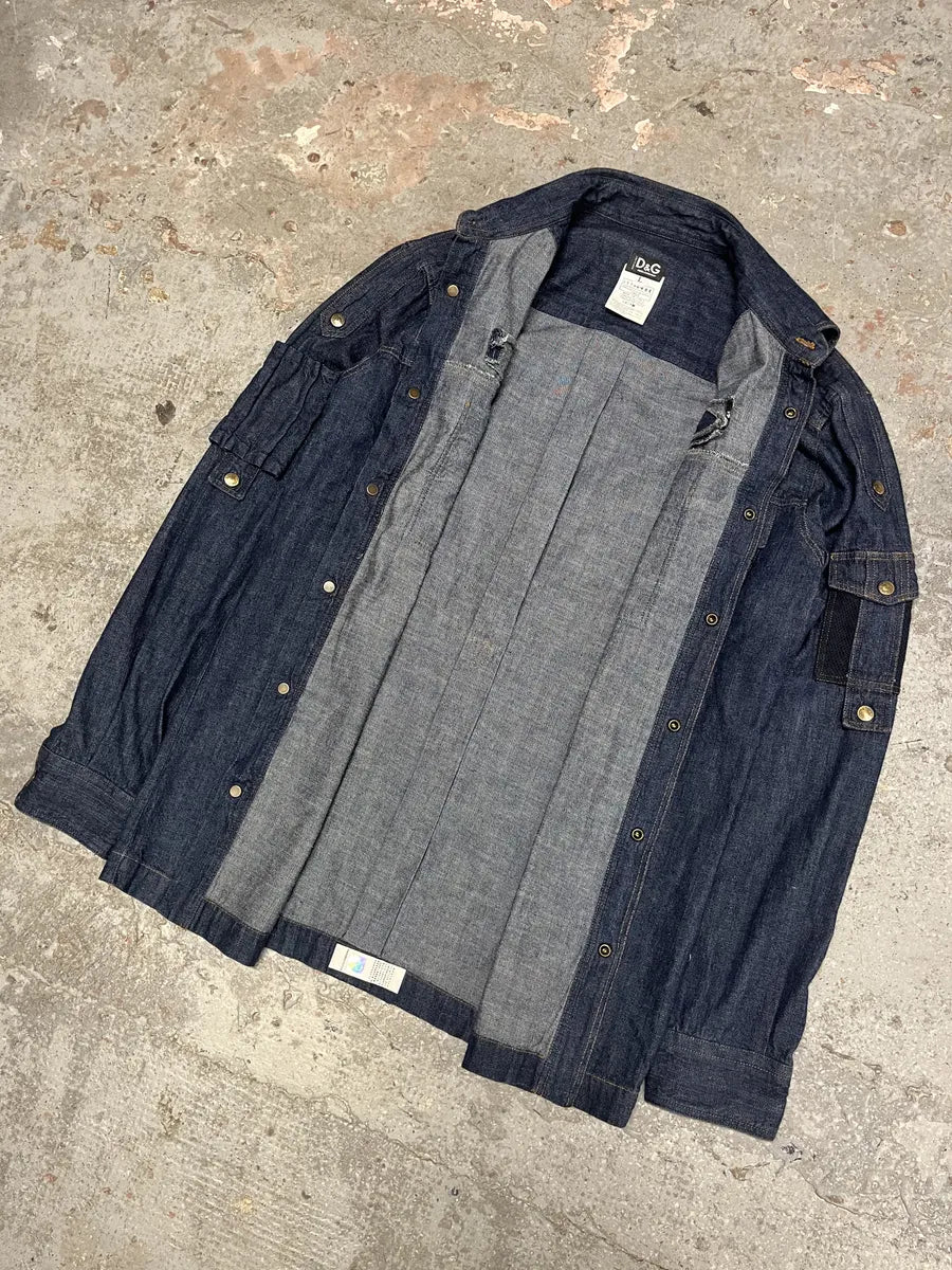 SS2003 Dolce & Gabbana Cargo Combat Denim Shirt (M/L) qloAihv 9