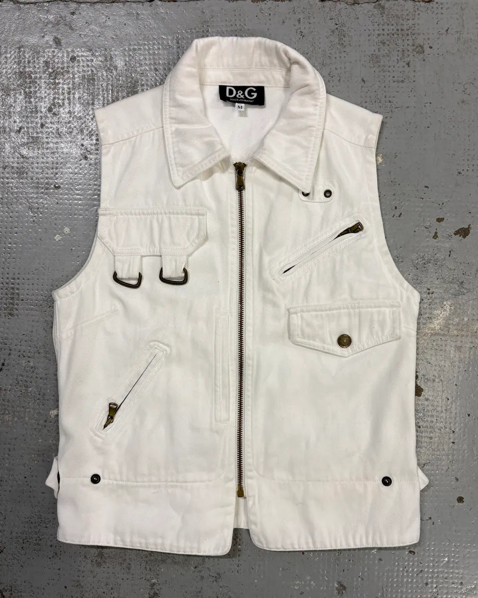 SS2003 Dolce & Gabbana Cargo Fisher White Jacket WFpnwux 0