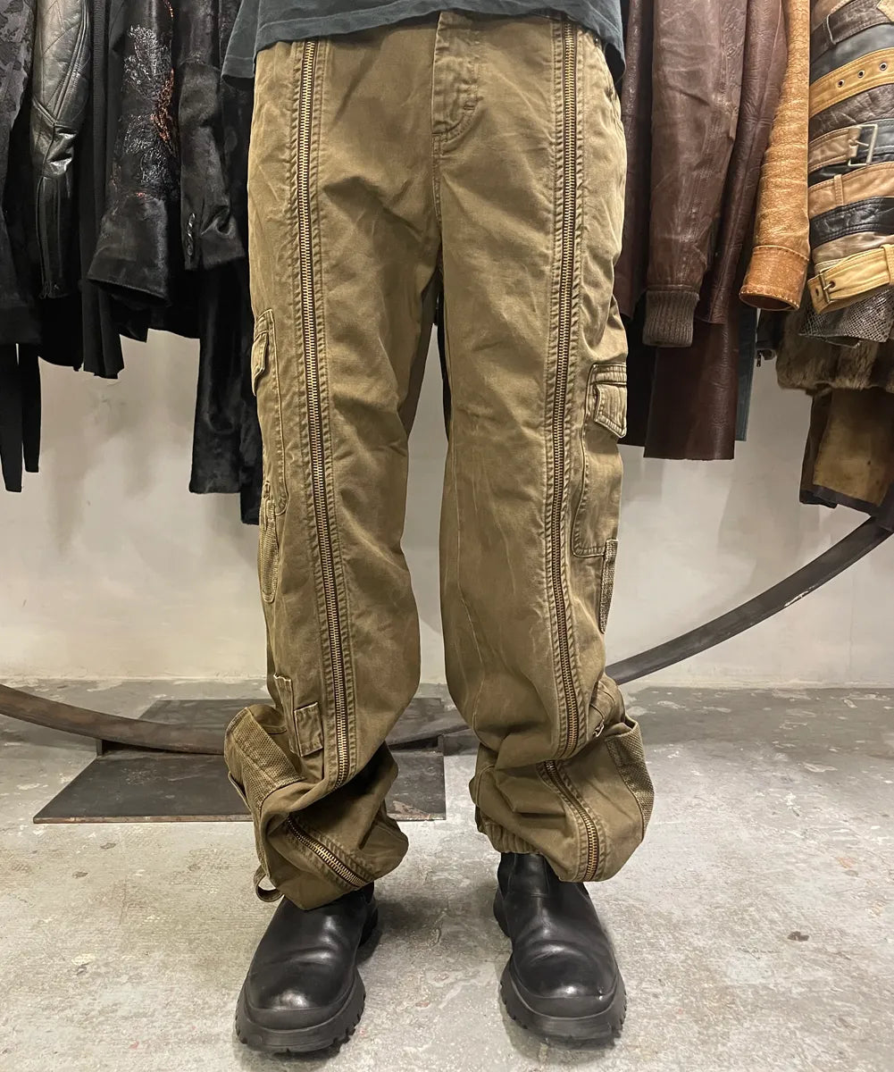 SS2003 Dolce & Gabbana Cargo Full Zip Aviator Olive Pants ATpdfFa 1
