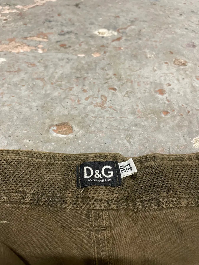 SS2003 Dolce & Gabbana Cargo Full Zip Aviator Olive Pants ATpdfFa 10