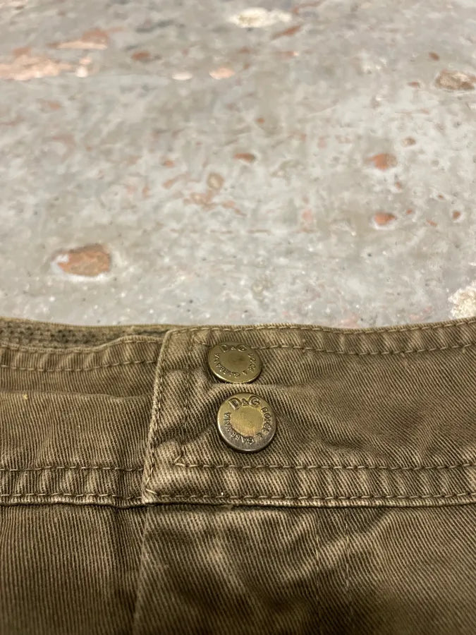 SS2003 Dolce & Gabbana Cargo Full Zip Aviator Olive Pants ATpdfFa 8