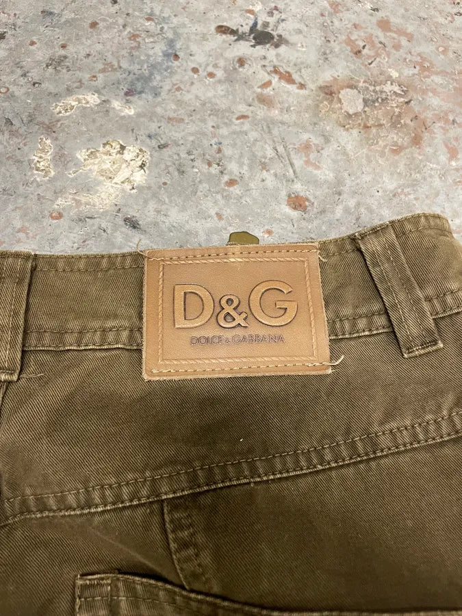 SS2003 Dolce & Gabbana Cargo Full Zip Aviator Olive Pants ATpdfFa 9