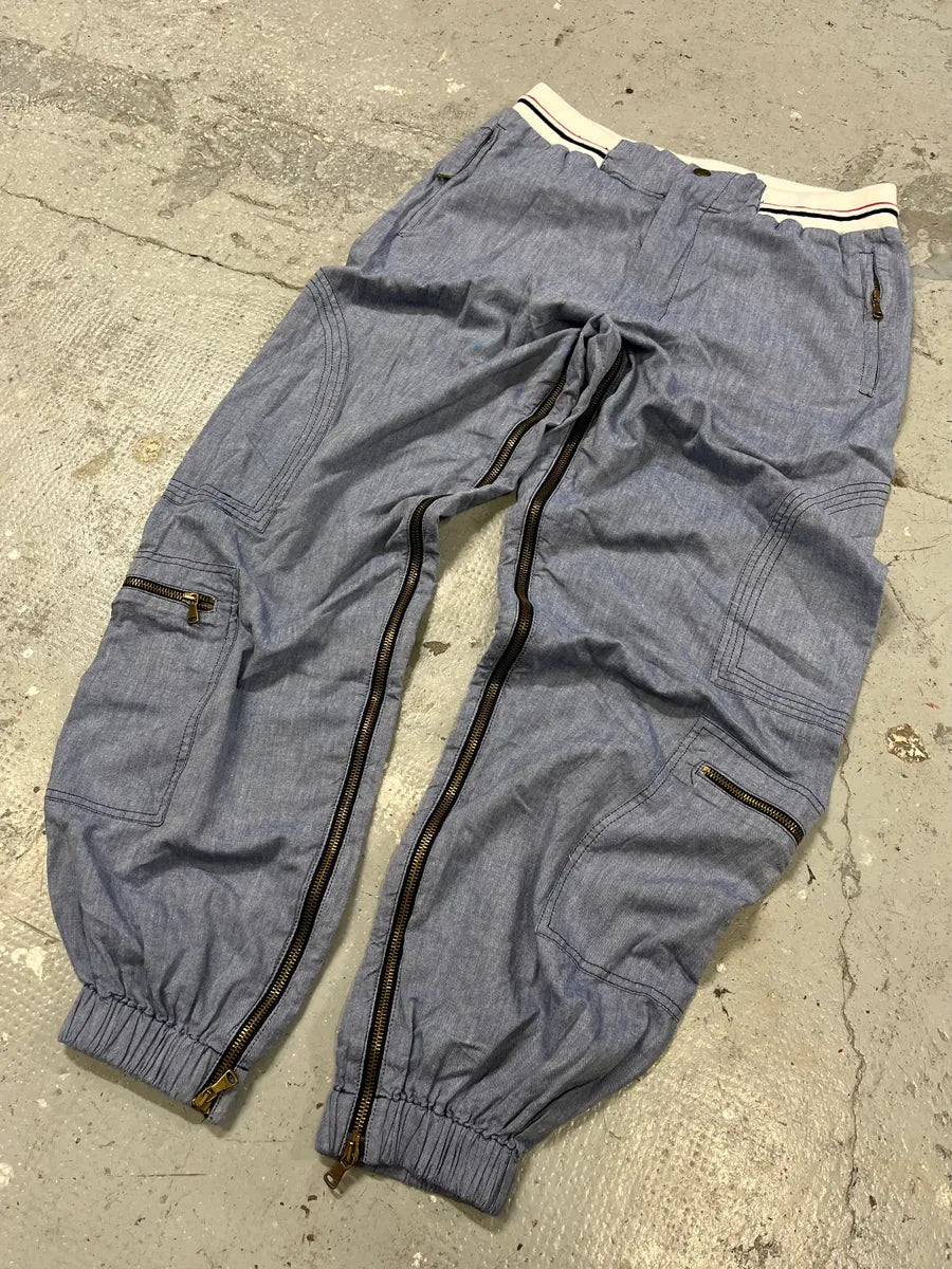 SS2003 Dolce & Gabbana Cargo Full Zip Light Pants (M) QcbRtAX 2