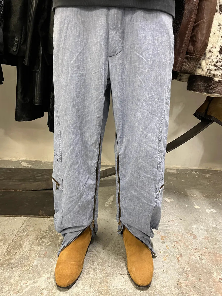 SS2003 Dolce & Gabbana Cargo Full Zip Light Pants (M) QcbRtAX 0