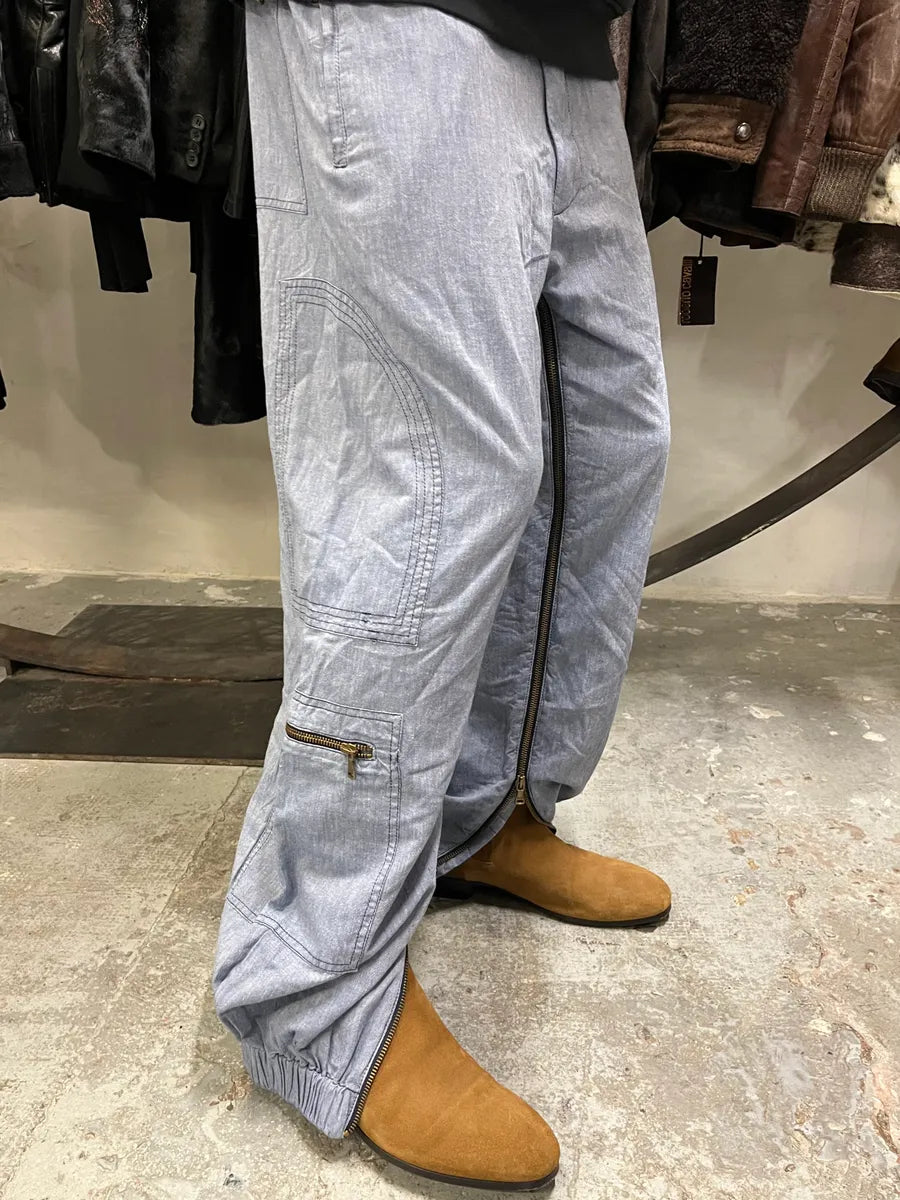 SS2003 Dolce & Gabbana Cargo Full Zip Light Pants (M) QcbRtAX 1