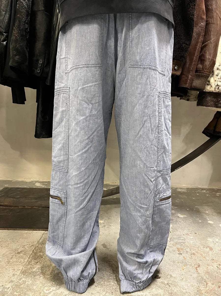 SS2003 Dolce & Gabbana Cargo Full Zip Light Pants (M) QcbRtAX 3