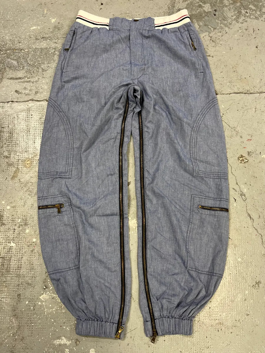 SS2003 Dolce & Gabbana Cargo Full Zip Light Pants (M) QcbRtAX 4