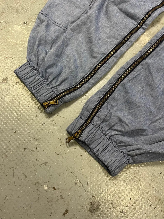 SS2003 Dolce & Gabbana Cargo Full Zip Light Pants (M) QcbRtAX 5