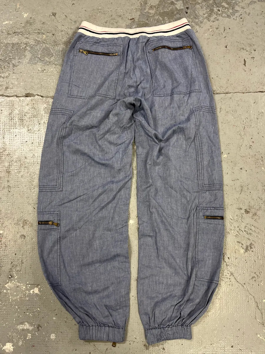 SS2003 Dolce & Gabbana Cargo Full Zip Light Pants (M) QcbRtAX 7